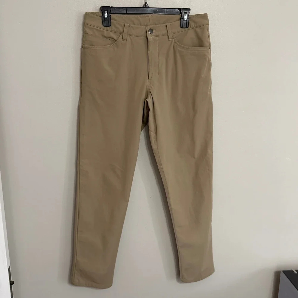 Lululemon Mens 32x31 ABC Slim Fit Warpstreme 5 Pocket Beige Pants LM5583S *Pants - Picture 2 of 12